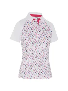 Callaway W Birdie / Eagle Print Short Sleeve Polo