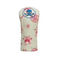 G/FORE Skull & T's Sketch Driver Headcover, Valkoinen / Pinkki