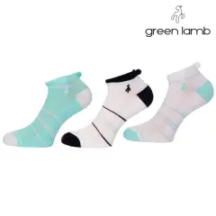 Green Lamb Striped Socks 3-pack, Sininen / Valkoinen, One Size