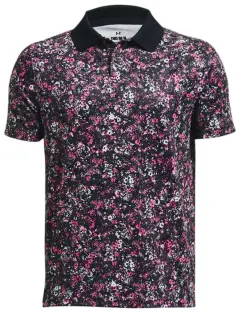 Under Armour Boys Performance Floral Speckle Polo, Musta