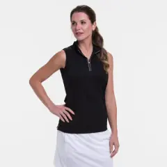 EP NY S/L Convertible Zip Mock Polo