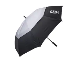 Golf Center Double Canopy Umbrella, Musta / Valkoinen