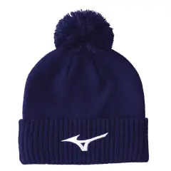 Mizuno Crested Bobble Beanie, Tummansininen