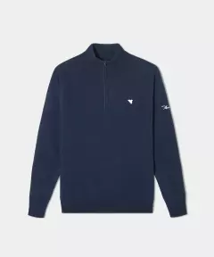 Macade Bridge Dark Blue Merino Quarter Zip