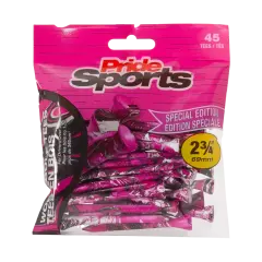 Pride Golf Tee Step-Tees 45 kpl (69mm), Pinkki / Musta