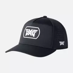 PXG Dog Tag 5-Panel Snapback Cap, Musta / Valkoinen