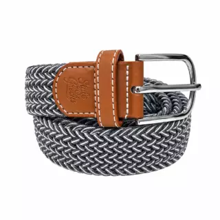 Style On Greens Braided Belt, Harmaa, Valkoinen, 107cm