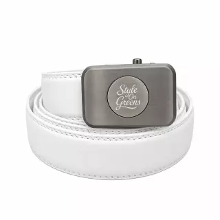Style On Greens Leather Belt, Valkoinen, One Size